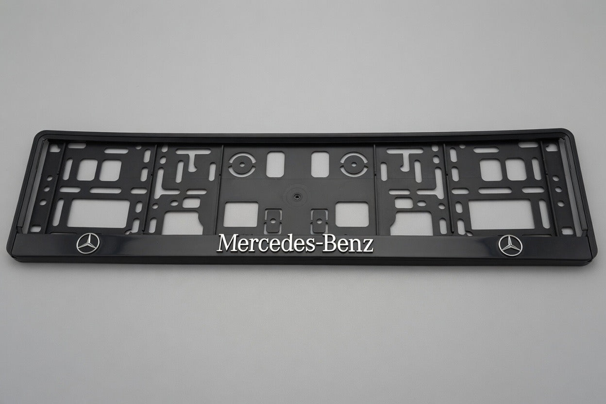 Portamatrículas Mercedes Benz Clase A, C, E, GLC , GLA , CLA  | Logo y Letras 3D Cromadas