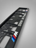 Portamatrículas BMW M Power | Serie 1, 3, 5, X3, X5 | Logo M a Color y Letras 3D Cromadas