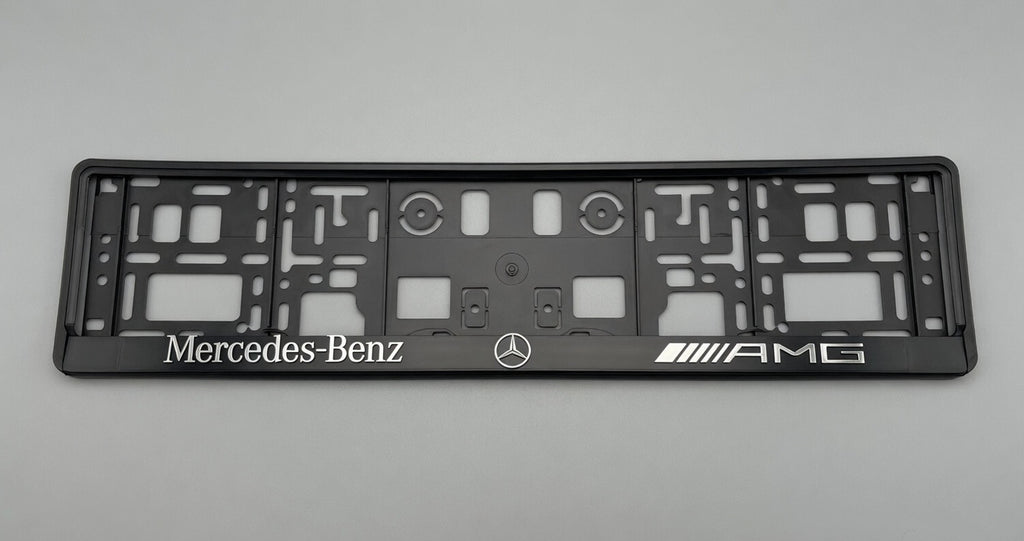 Portamatrículas Mercedes Benz AMG | Clase A, C, E, GLC, GLA, CLA | Logo y Letras 3D Cromadas