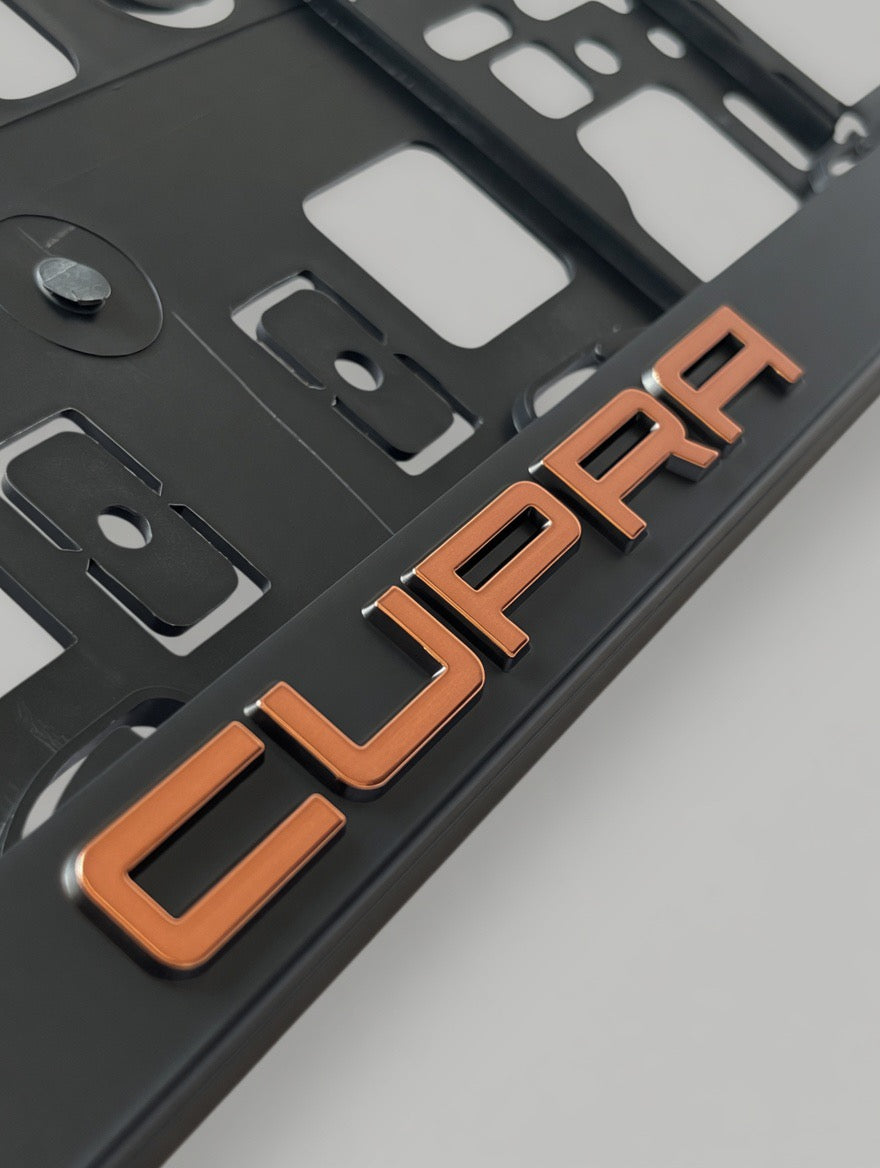 Portamatrículas Cupra | Formentor, Leon, Ateca, Born | Logo y Letras 3D Efecto Cobre