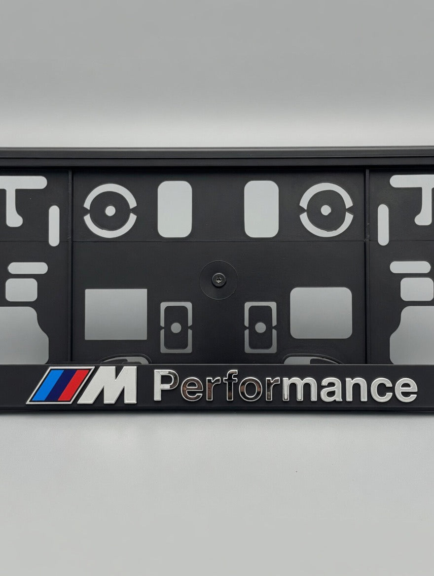 BMW M Performance License Plate Holder | 1, 3, 5 Series, X3, X5 | Color M Logo and Chrome 3D Letters