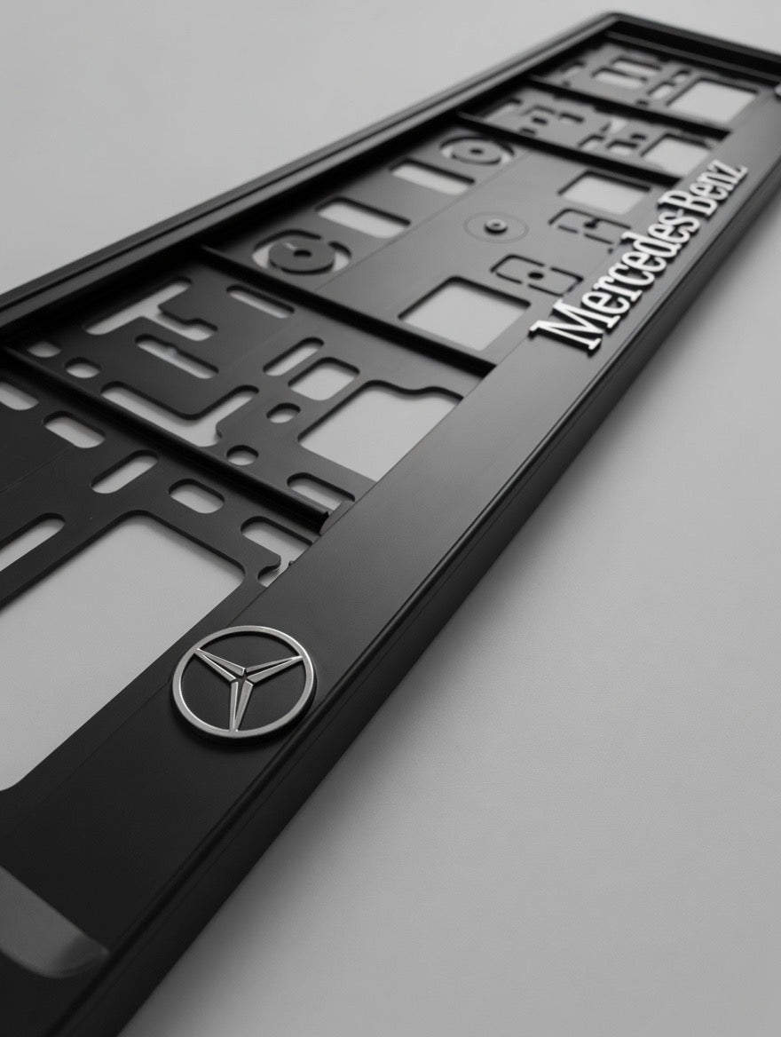 Portamatrículas Mercedes Benz Clase A, C, E, GLC , GLA , CLA  | Logo y Letras 3D Cromadas