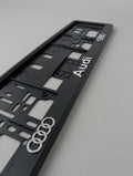 Portamatrículas Audi | A3, A4, A6, Q3, Q5 | Logo y Letras 3D Cromadas