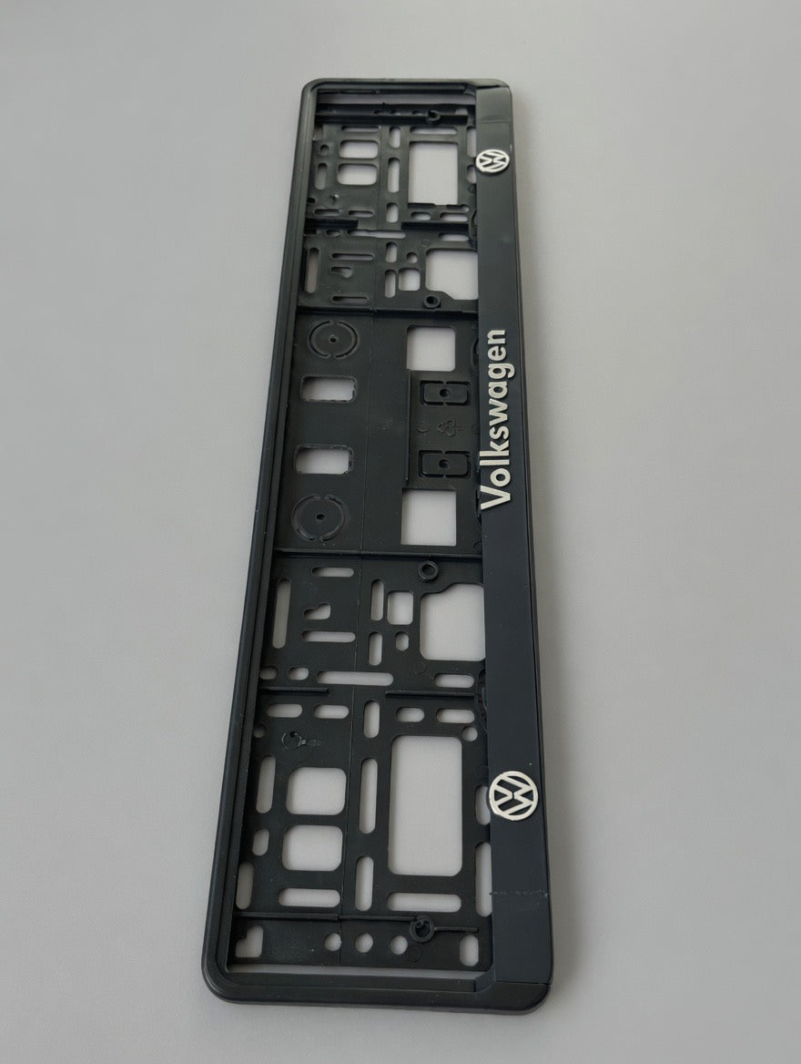 Portamatrículas Volkswagen | Golf, Polo, Tiguan, Passat, T-Roc | Logo y Letras 3D Cromadas
