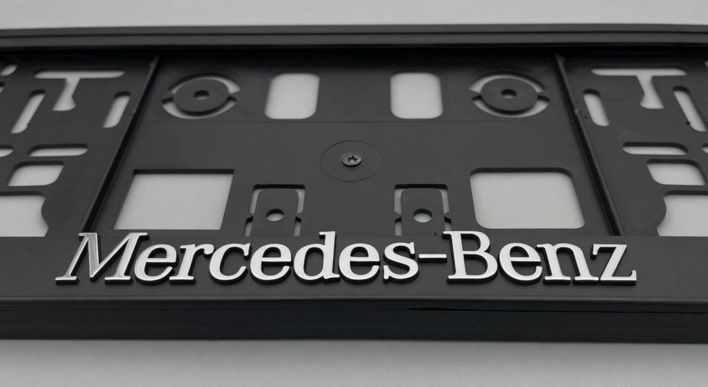 Portamatrículas Mercedes Benz Clase A, C, E, GLC , GLA , CLA  | Logo y Letras 3D Cromadas