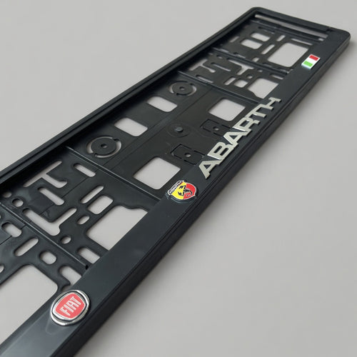 Portamatrículas Abarth | 500, 595, 695, Punto | Logo Escorpión y Letras 3D Cromadas